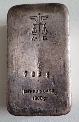 Silberbarren merkur bank - silberbarren,